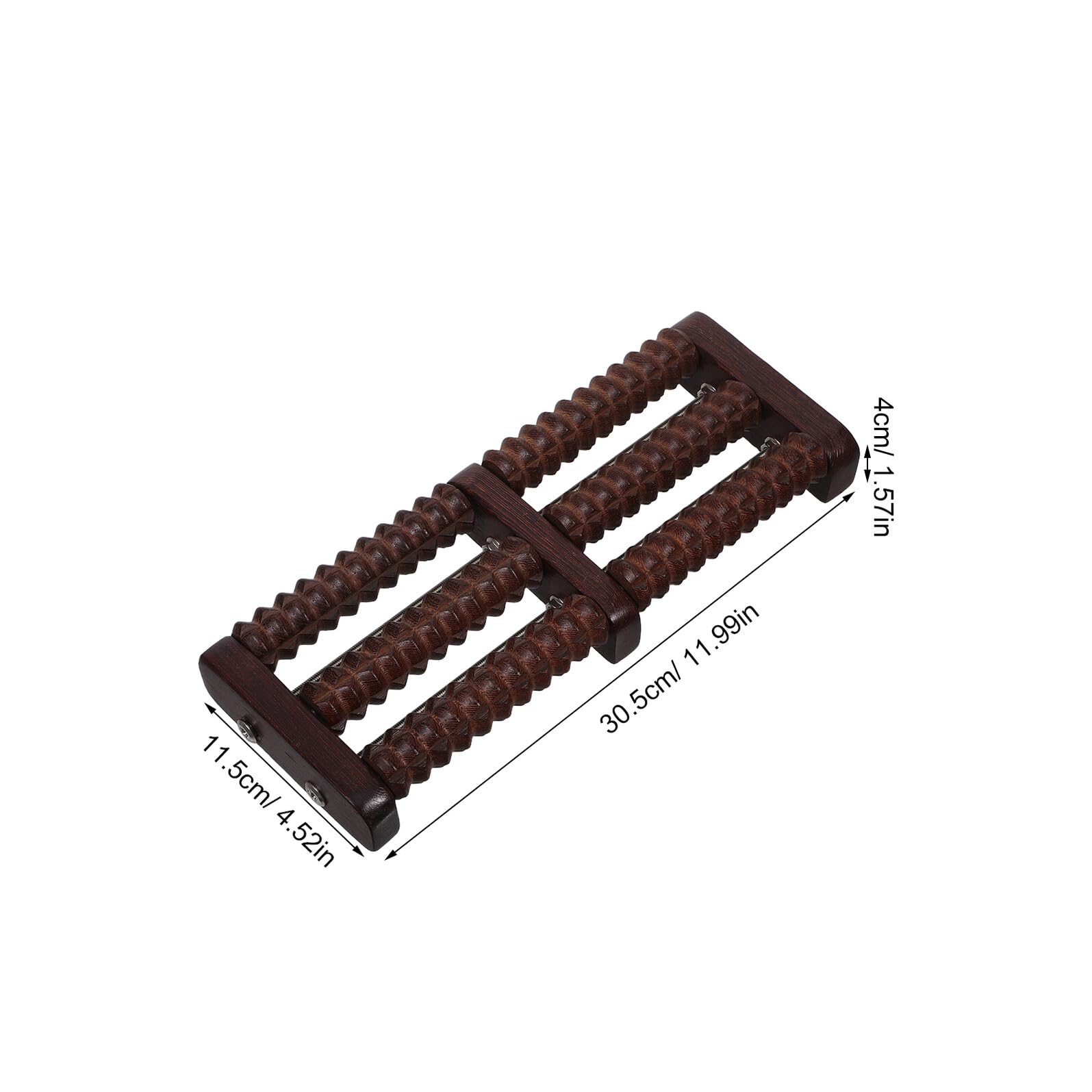 Healvian Rullo Massaggiatore per Piedi in Legno 3 File di Ruote Sagomate Massaggio Trigger Point Plantare Strumento Portatile per Sollievo Muscolare e Riflessologia Adatto per Uso a