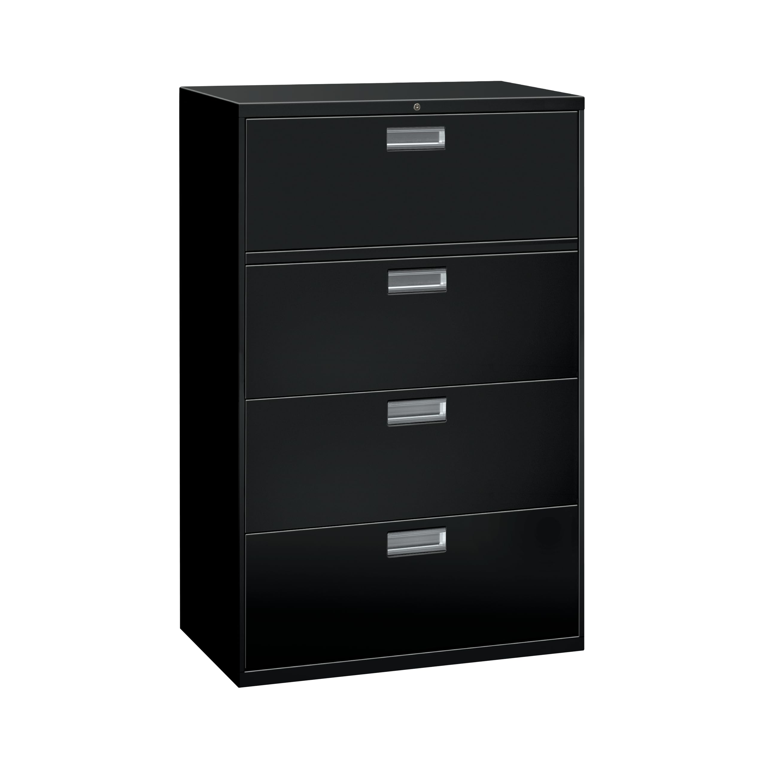 HON Brigade File Cabinet, 4 Drawer Filing Cabinet, Desk Storage, Black