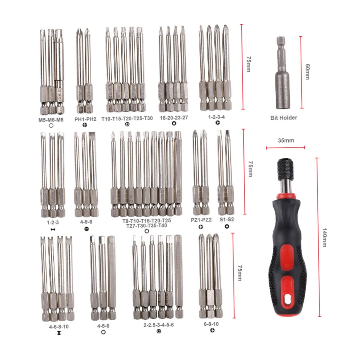 iplusmile 1set Bit Elettronici Include -shaped Hexagonal Cross-shaped e Triangular Mano Per Lavoratori Domestici e Falegnami