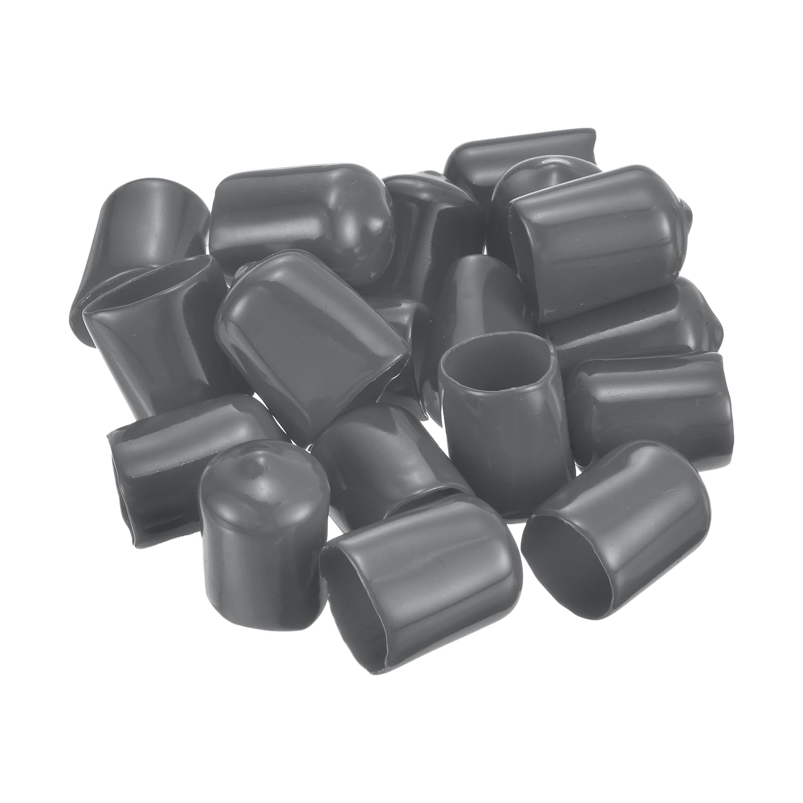 uxcell 100pcs Rubber End Caps 14.5mm(9/16") ID Vinyl PVC Round Tube Bolt Cap Cover Screw Thread Protectors Dark Grey