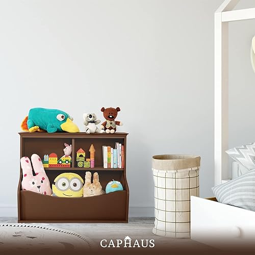 Miniatura 27 de CAPHAUS Organizador de almacenamiento de juguetes para niños, cubo de almacenamiento abierto, libro multifuncional, gabinete de almacenamiento de E.