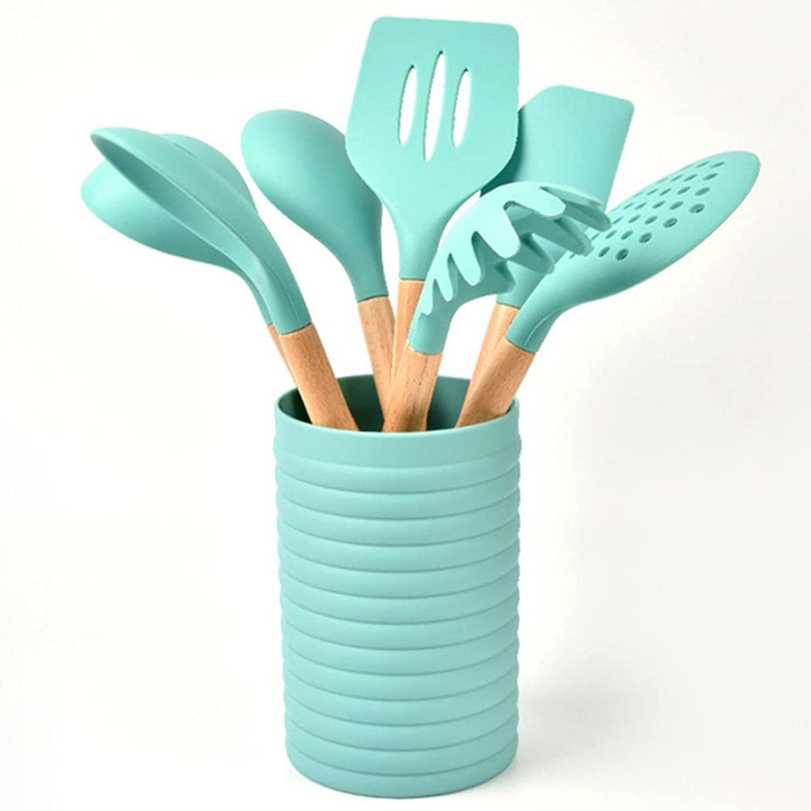 Juego de espátulas de silicona para repostería de 7 piezas Juego de espátulas antiadherentes Juego de espátulas resistentes al calor Juego de utensilios de cocina duraderos para hornear, Morado