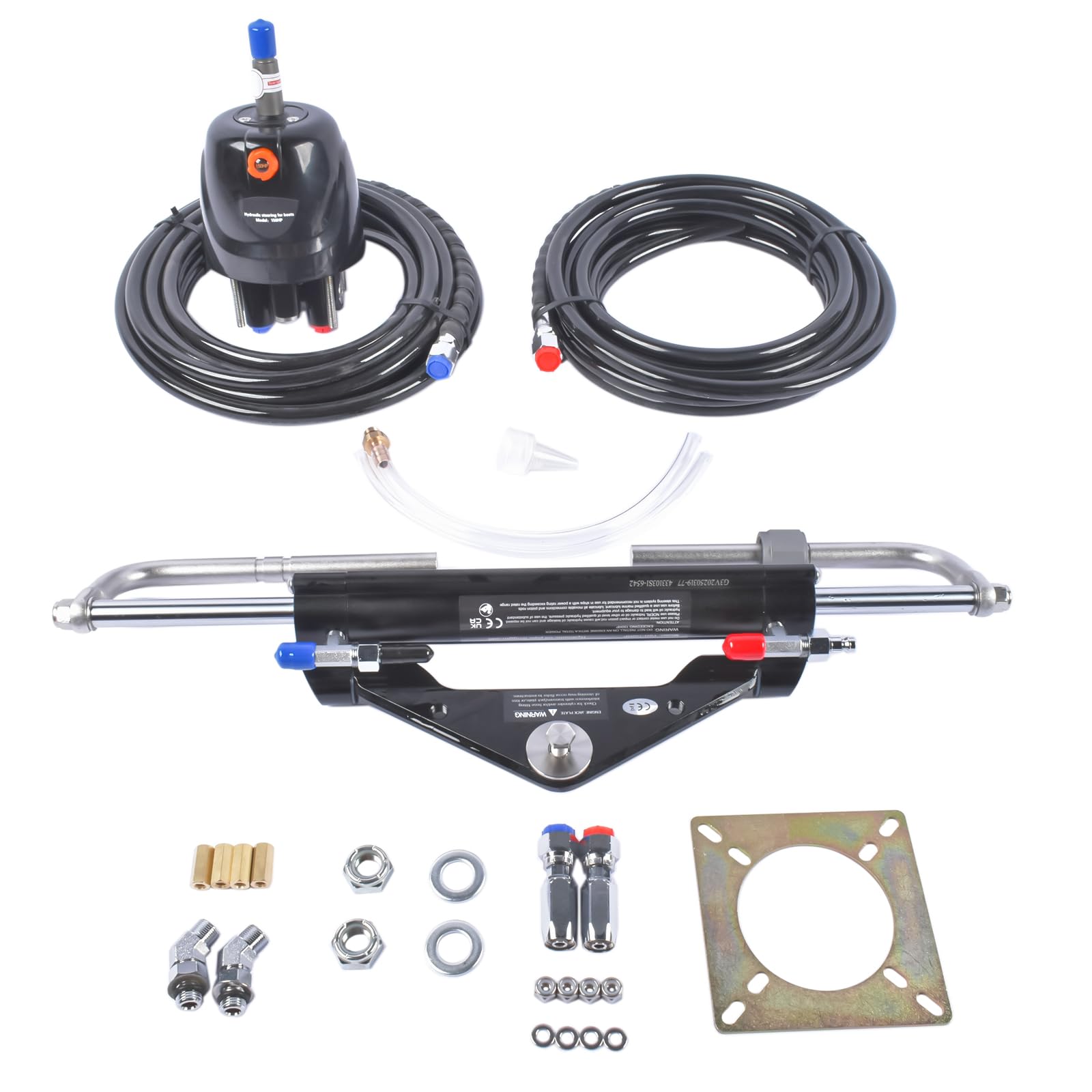 Amazon.com : AKWH 150HP Hydraulic Outboard Steering Kit, Two