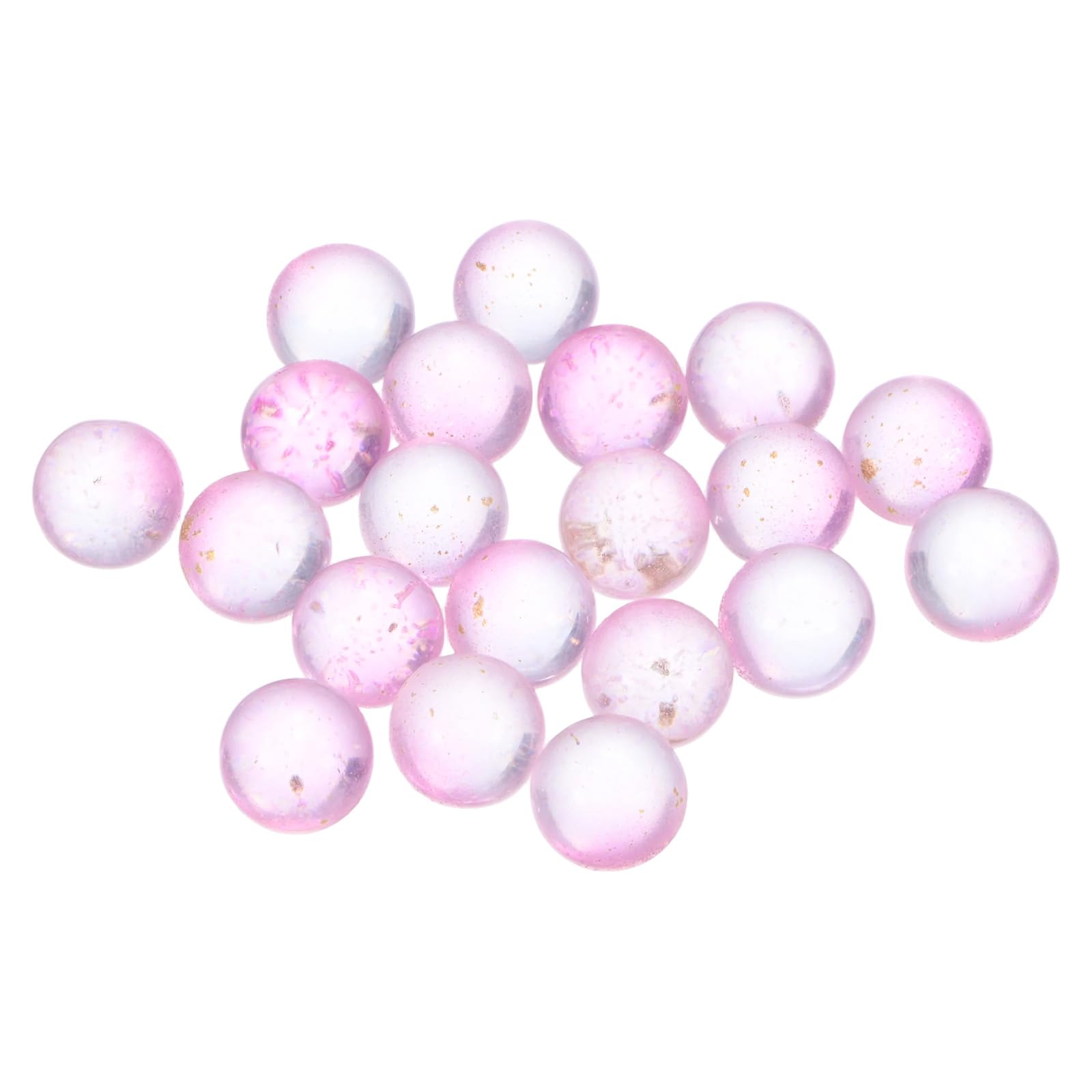 M METERXITY 20-Pack Glass Marbles, 10MM Luminous Glass Ball for Vase Filler/Fish Tank/Home Decor/DIY Jewelry/Aquarium Decor, Colorful Marbles [Pink]
