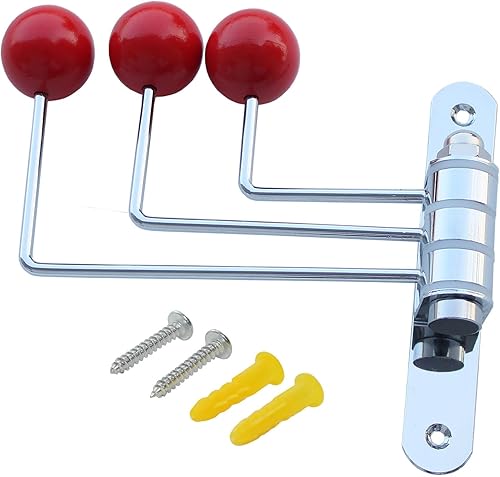 Miniatura 1 de Gancho de pared rojo decorativo giratorio para abrigos, gancho de metal con puntos decorativos de madera, bonitos ganchos de almacenamiento
