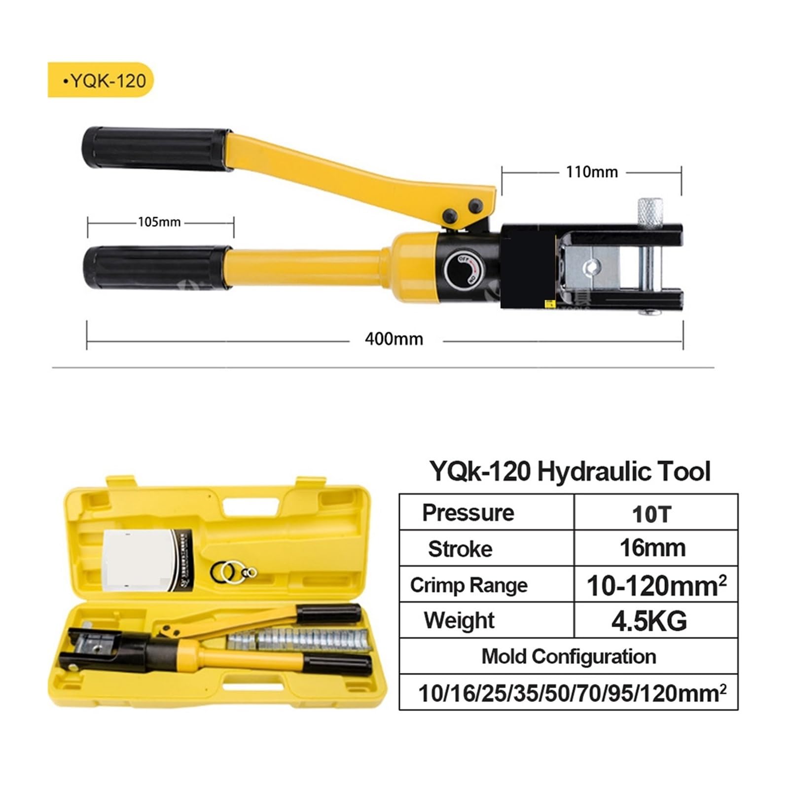 10–120 mm² hydrauliczne narzędzie do zaciskania ciśnienie 5-10T domowe szczypce hydrauliczne DIY szczypce do zaciskania końcówek kablowych