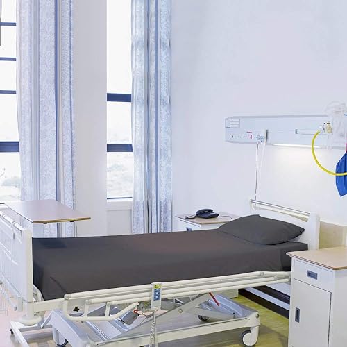 Miniatura 5 de Juego de sábanas de hospital de 3 piezas, suave 100% algodón egipcio de 400 hilos, juegos ajustados cómodos, con elástico alrededor, para cuidado