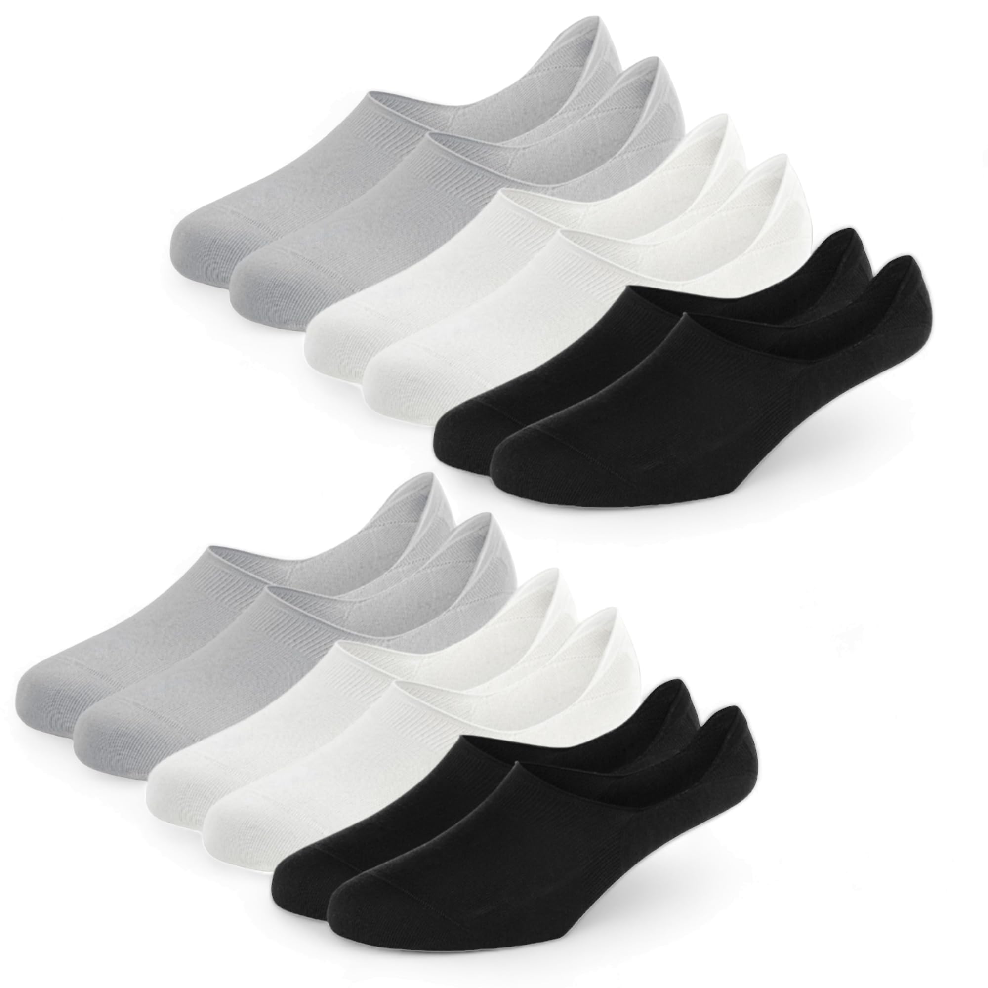 Fitness Mantra® 6 Pairs Premium Loafer/No Show Anti Slip Free Size Cotton Socks for Men's and Women's