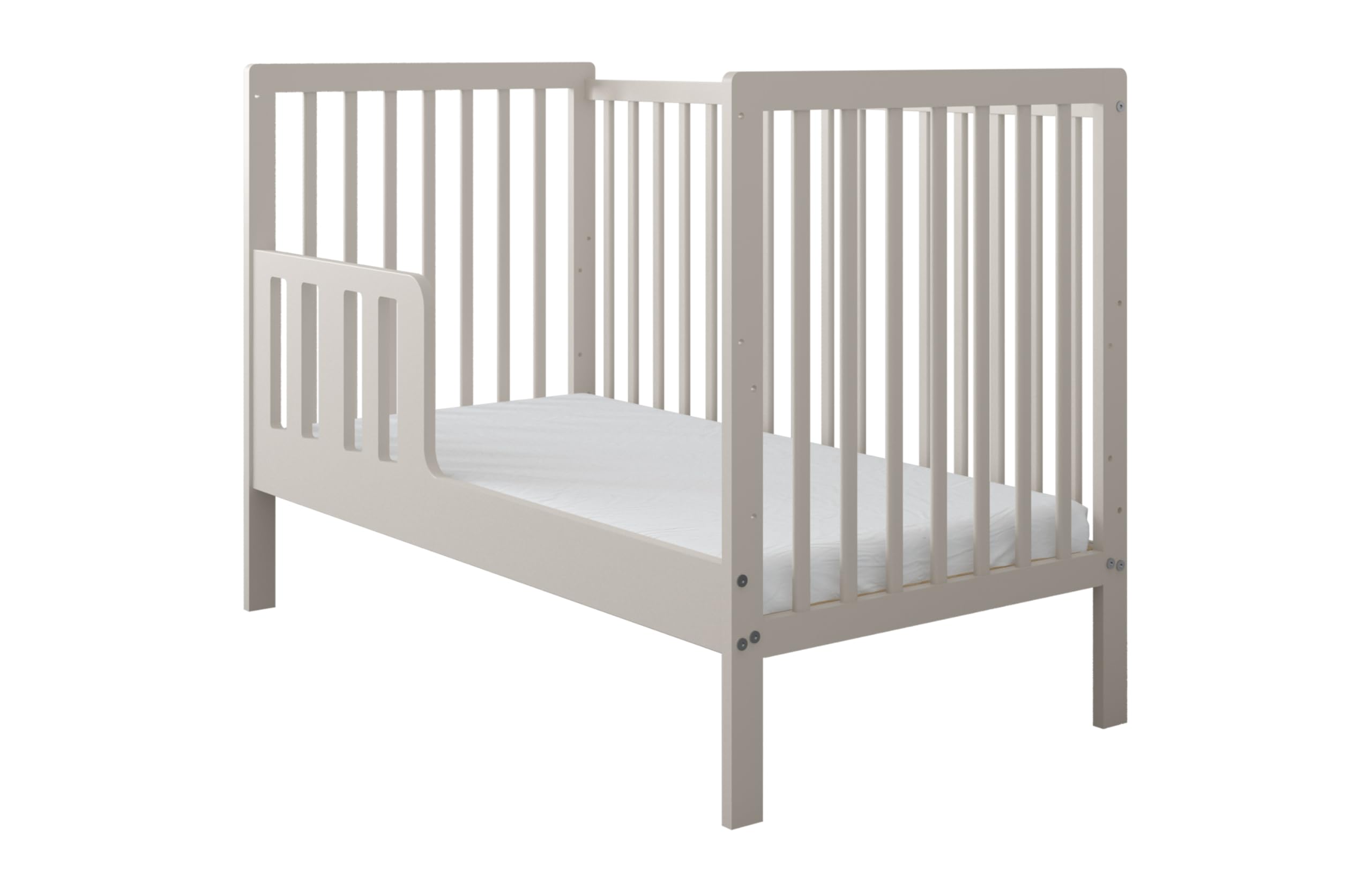 zee Kaschmir Babybett LUMI 120x60 cm Mit Schutzgitter 2in1 Kinderbett Aus Kiefernholz Höhenverstellbar EN 716 Umbaubar Zum Juniorbett