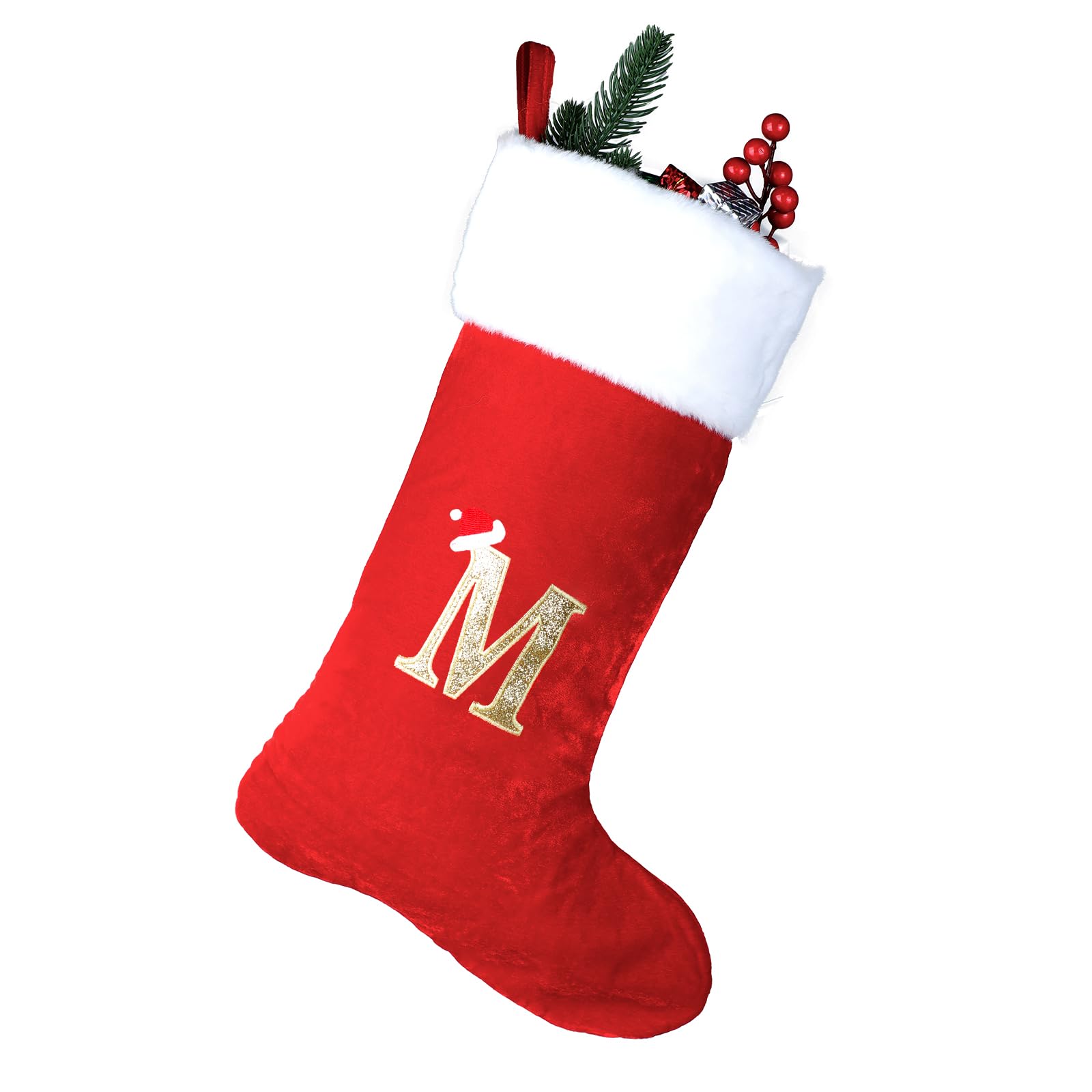 MSQ Chaussette de Noël 45 cm Grand Bas de Noël Cheminée Ornements Suspendus