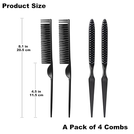 4 Pcs Curling Combs, 3 Rows of Toothed Styling Combs, Used for Combing, Separating and Shaping Curls