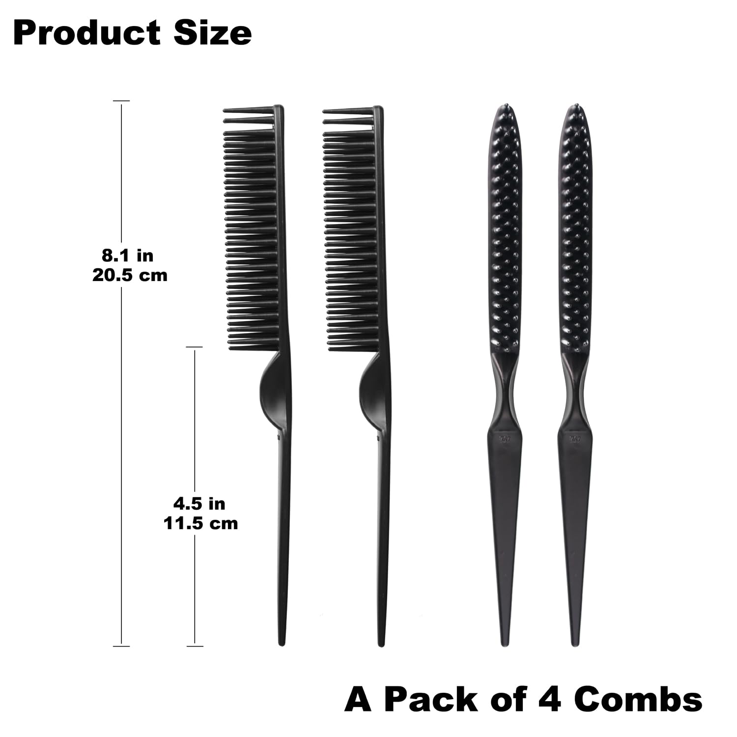 Snapklik.com : 4 Pcs Curling Combs, 3 Rows Of Toothed Styling Combs ...