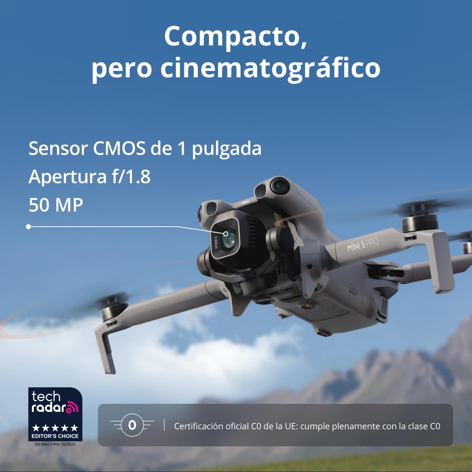 Pack DJI Mini 5 Pro Vuela Más con DJI RC-N3, Certificado C0, Dron con cámara, CMOS de 1 pulgada, Dron 4K para principiantes con detección de obstáculos omnidireccional, ActiveTrack 360° — view 2