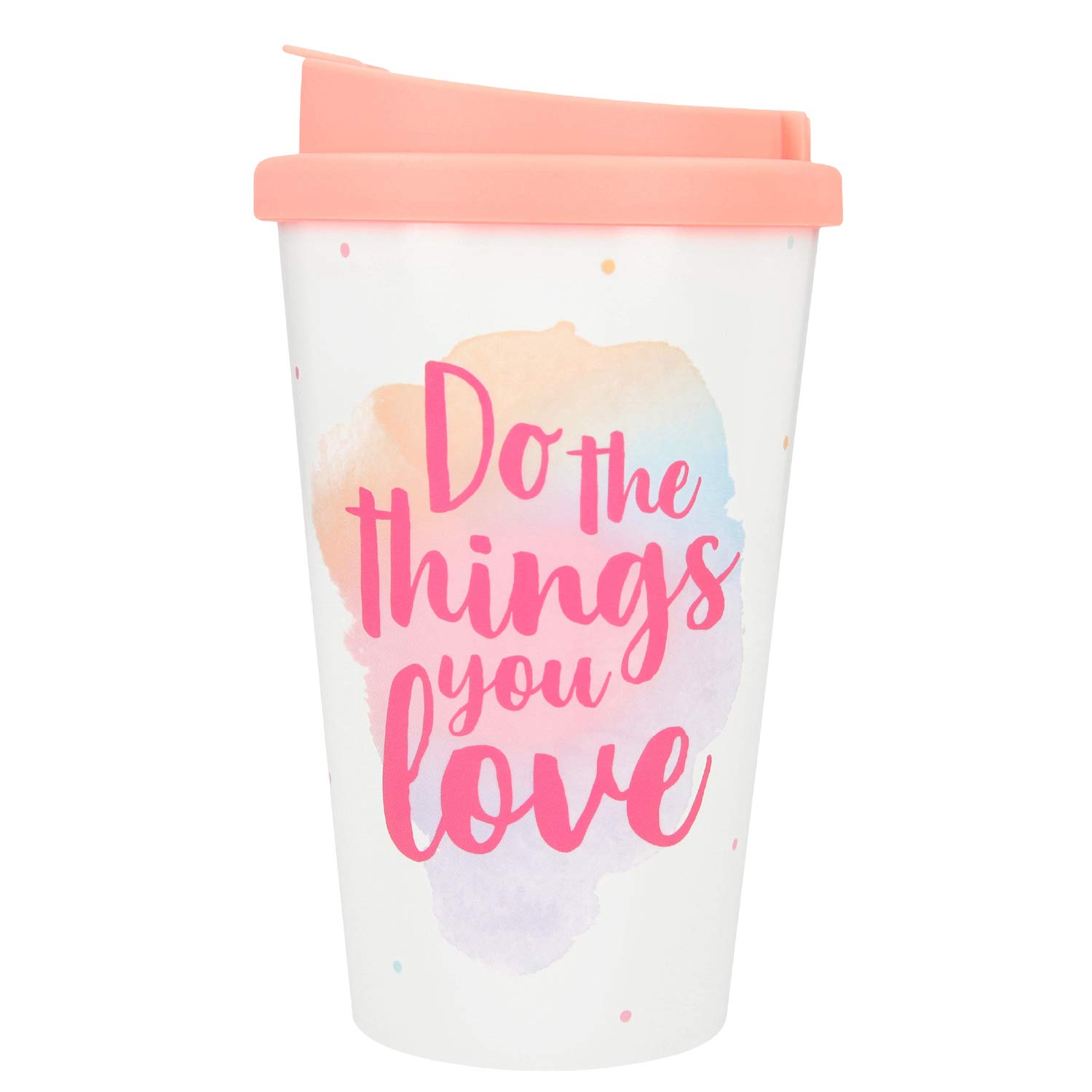 Depesche To-Go Becher „Keep Smiling“ – Wiederverwendbarer Isolierbecher 350 Ml, BPS-frei | Mit Schraubdeckel & Trinkklappe
