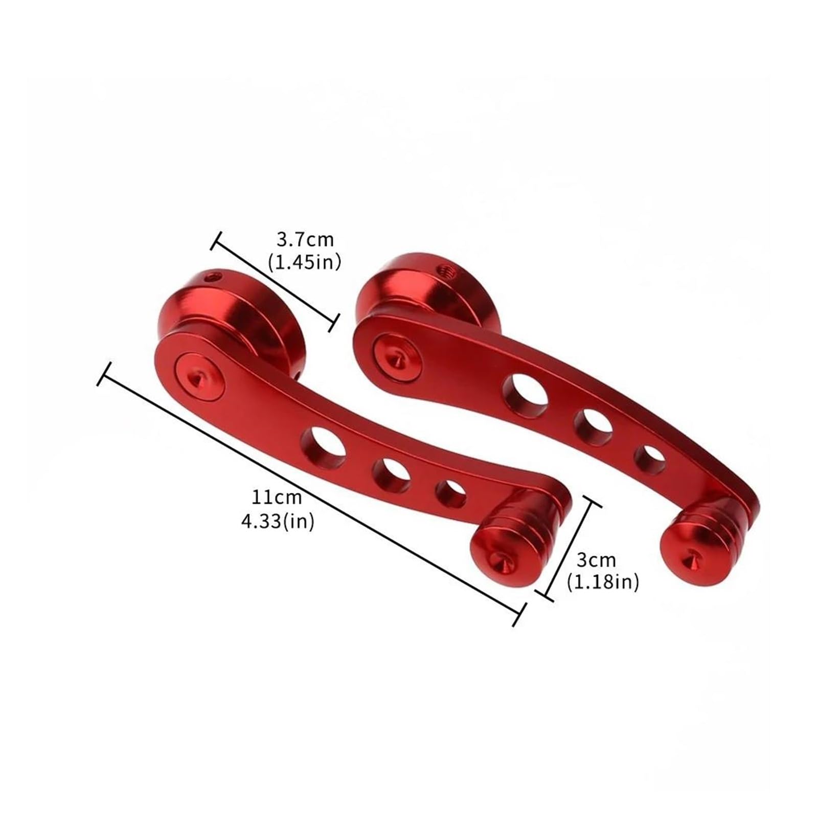 Auto-Fensterheber Riser-Fenstergriffe, Aluminiumlegierung, 1 Satz Universal-Autofenstergriff-Wickler-Riser-Ersatz-Wickler-Kurbel Fensterheber(Rot)