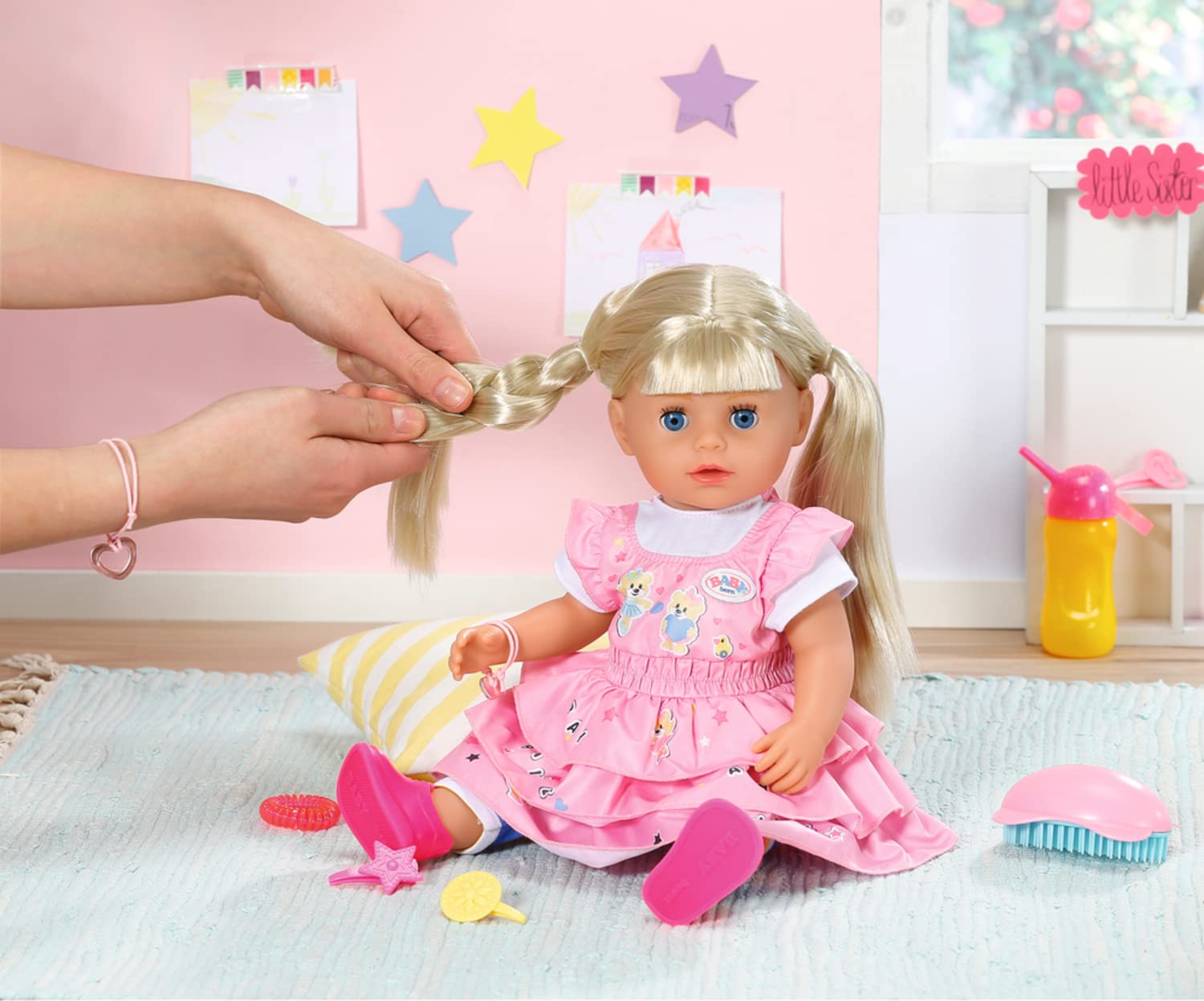 BABY Born Kindergarten Little Sister 36cm, Puppe mit Haaren und Funktionen ohne Batterie, inkl. Zubehör, für Kinder ab 3 Jahren, 36 cm große Puppe, 834916 Zapf Creation