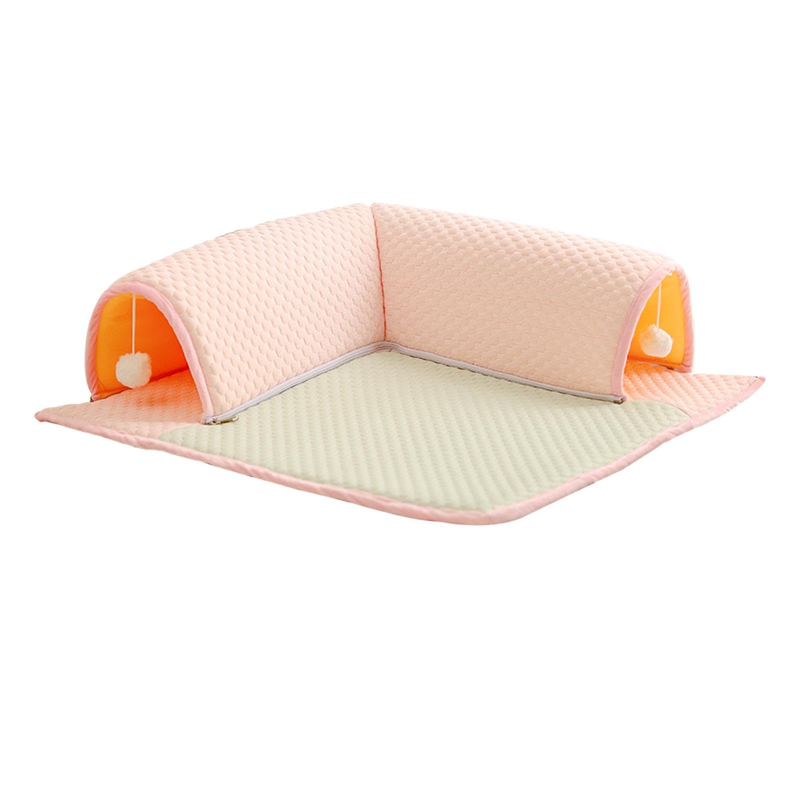 Cat Tunnel Cama Juguete Interactivo Centro de Actividades Felinas Lavable Portátil Adecuado para Gatos Y Pequeños Animales en Interiores Exteriores, Cuadrado y L