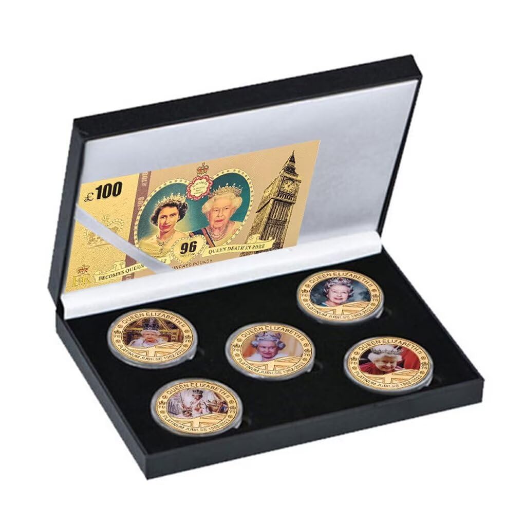 Monete d'oro della Regina Elisabetta II, 100 banconote in oro, regalo per la famiglia reale del Regno Unito