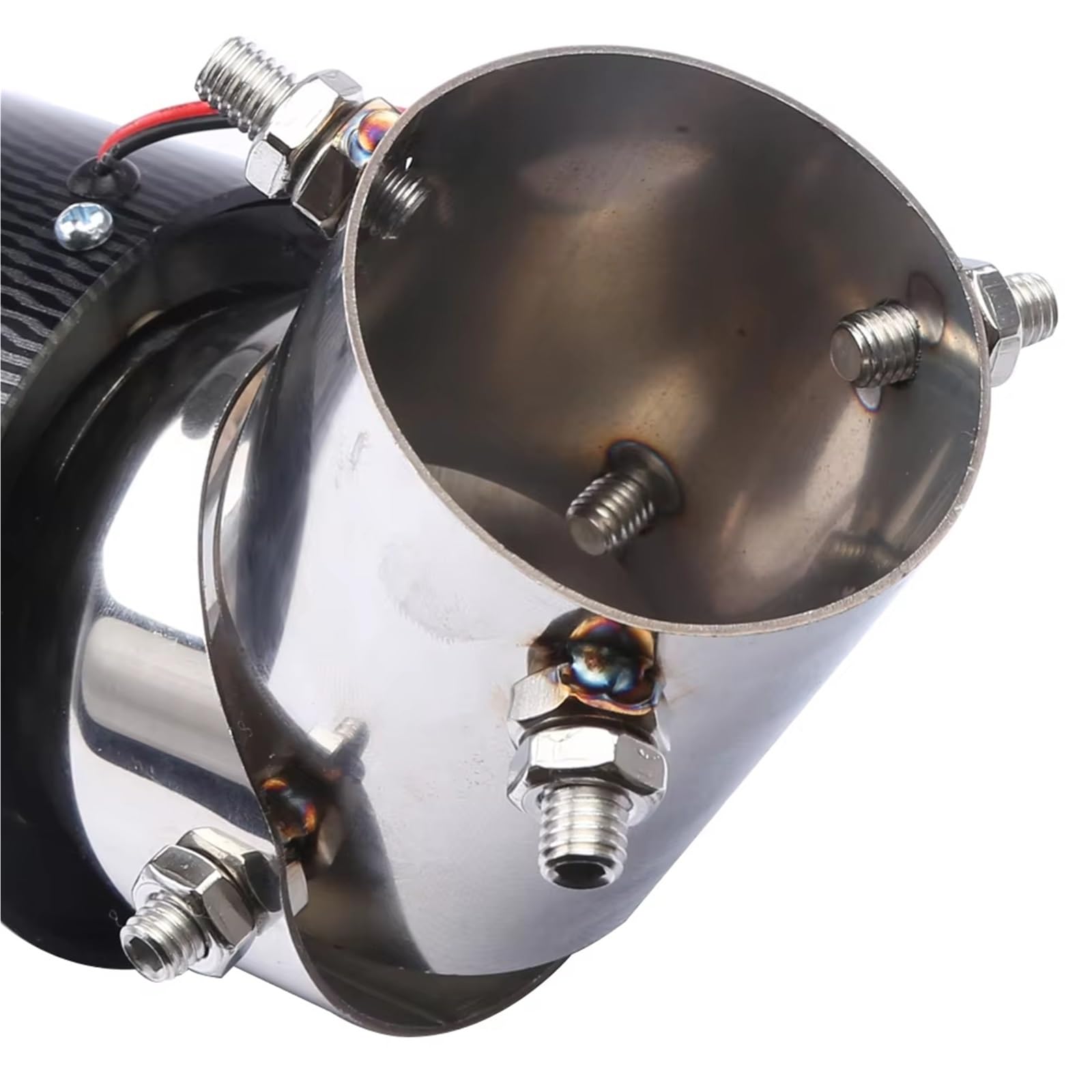 Ricambio Scarico Punta Angolo Regolabile Acciaio Inossidabile Carbonio Calotta ABS 63mm ID 89mm OD Universale Per Auto SUV Camion Bolt-On Auto Tubazioni
