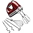 KitchenAid 9-Speed Digital Hand Mixer with Turbo Beater II Accessories and Pro Whisk - Candy Apple Red