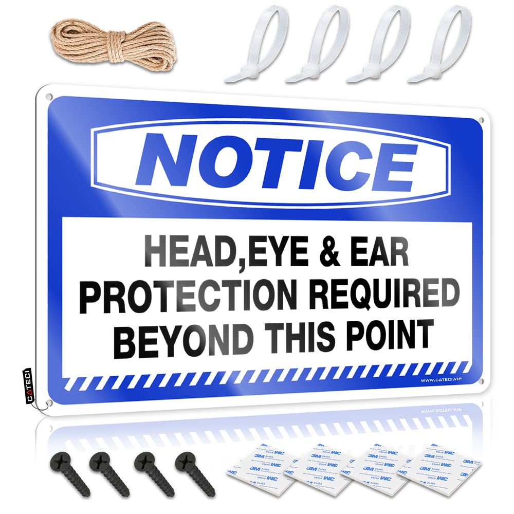 Mwfkkaddb One Color Bbq Signs Outdoor Notice Head,Eye & Ear Protection Required Beyond This Point Tin Sign Man Cave Bar Funny Camping Signs(30X40cm)