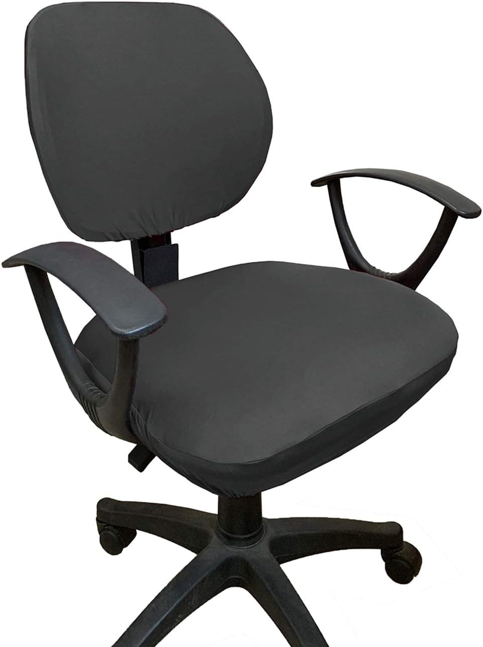 WOMACO Desk Chair Cover, Computer Office Chair Covers Removable Universal Chair Covers Stretch Rotating Chair Slipcover (Dark Gray)
