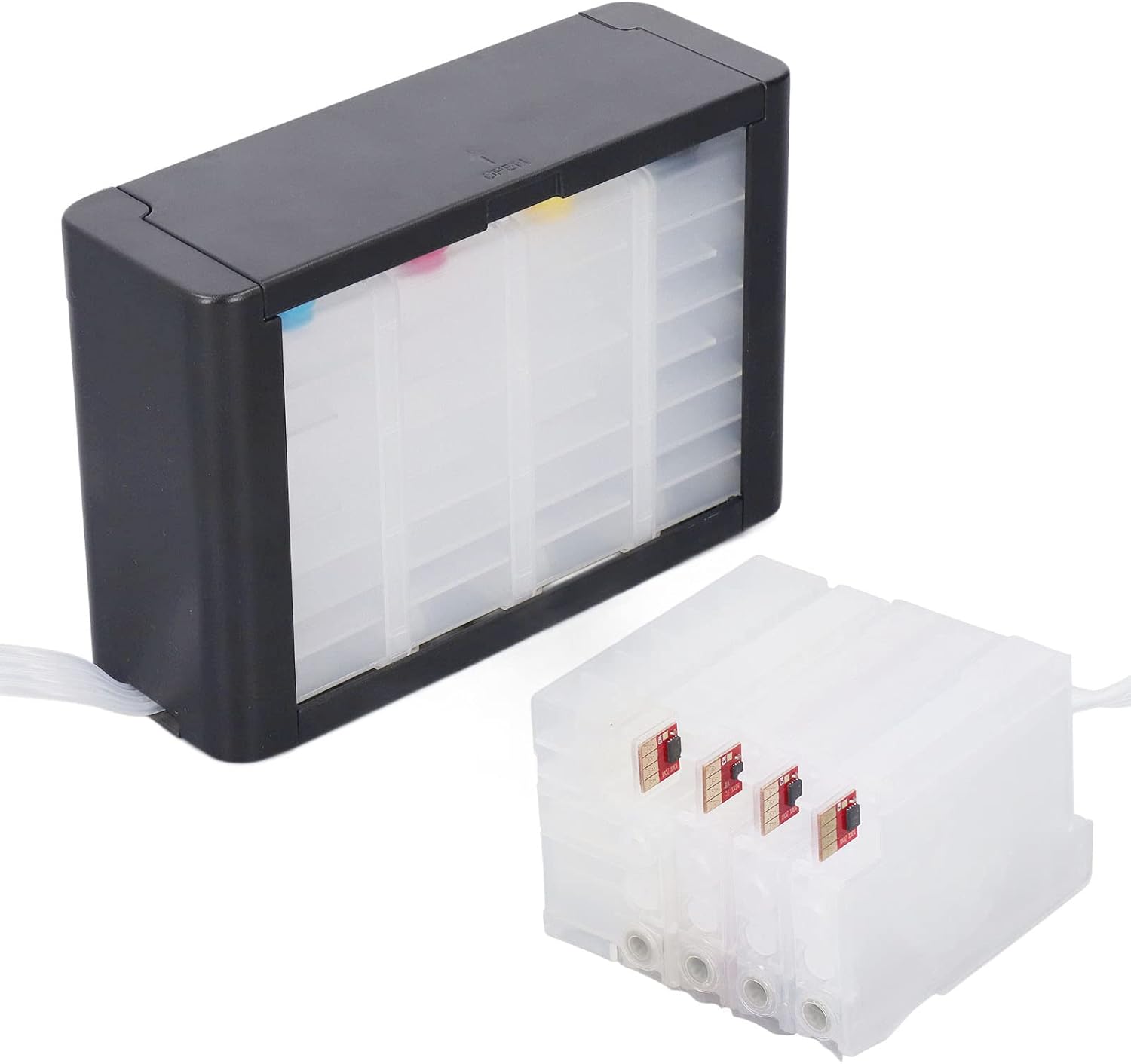 Continuous Ink Cartridge 4 Colors No Leaking Stable Refill Printer Ink Cartridge Safe for Home