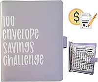 Vista 1 de Carpeta de desafío de 100 sobres, hojas de desafíos de ahorro, forma fácil y divertida de ahorrar $5,050, carpeta de presupuesto con sobres