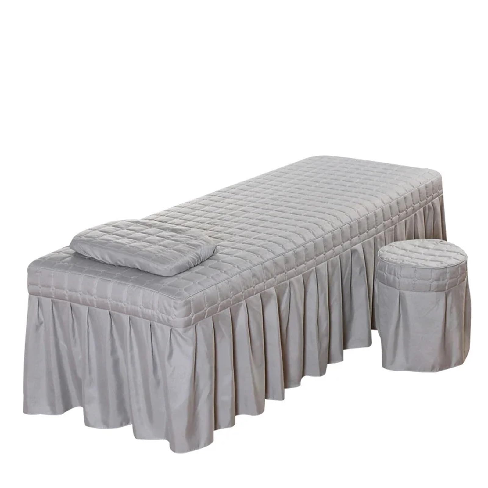 Massage Bed Sheet Square Head Quilted Thicken Beauty Salon Lash Massage Table Bed Skirt Mattress Cover SPA Treatment with Face Breath Hole Sheet(Color-07,Square Head 180x60cm)