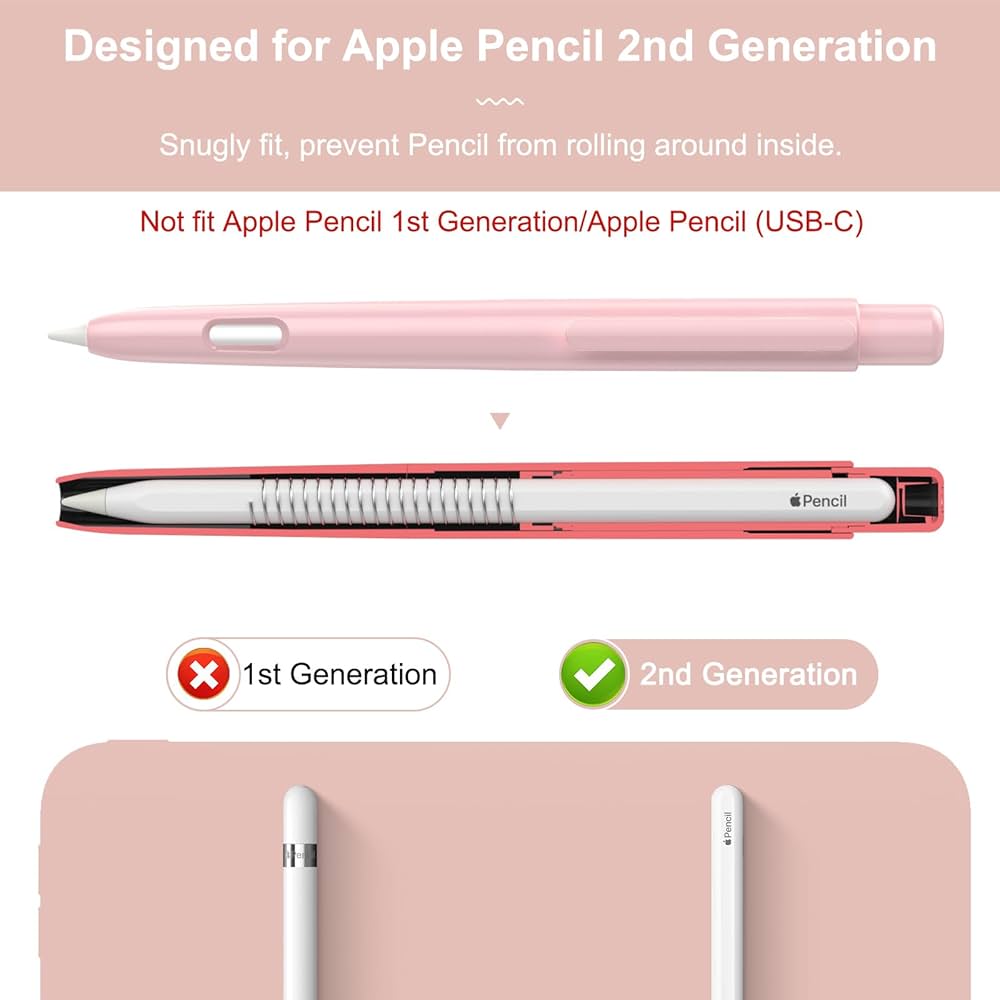 Apple Pencil Pro 専用ケース付き アルコール消毒済み Apple Pencil 第2世代専用 ケース ハード ノック式 クリップ