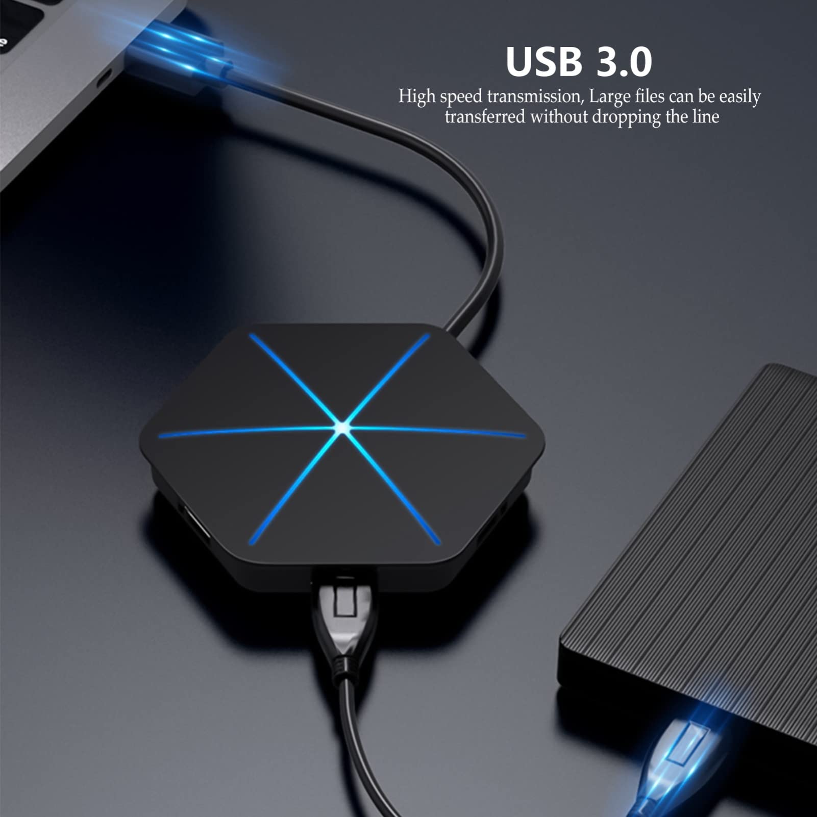 NUOBESTY 2pezzi Hub Usb Multifunzionale Portatile Otg Adattatore Compatibile Per Computer Tablet e Smartphone Design Trasferimento Type-c Otg