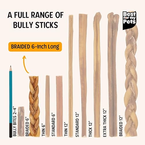 Miniatura 4 de Best For My Pets Golosinas masticables trenzadas para perros (6 pulgadas, 20 unidades) – Golosinas masticables de larga duración para mantener a los