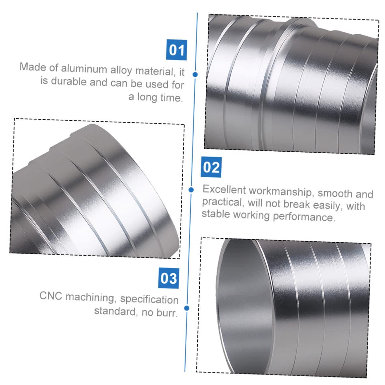ABOOFAN 2 Pièces Adaptateur De Durite De Radiateur Universel Connecteur De Tuyau De Liquide De Refroidissement Coupleur De Tuyau D'arrosage Doiteur De Tuyau Seul Alliage D'aluminium Silver