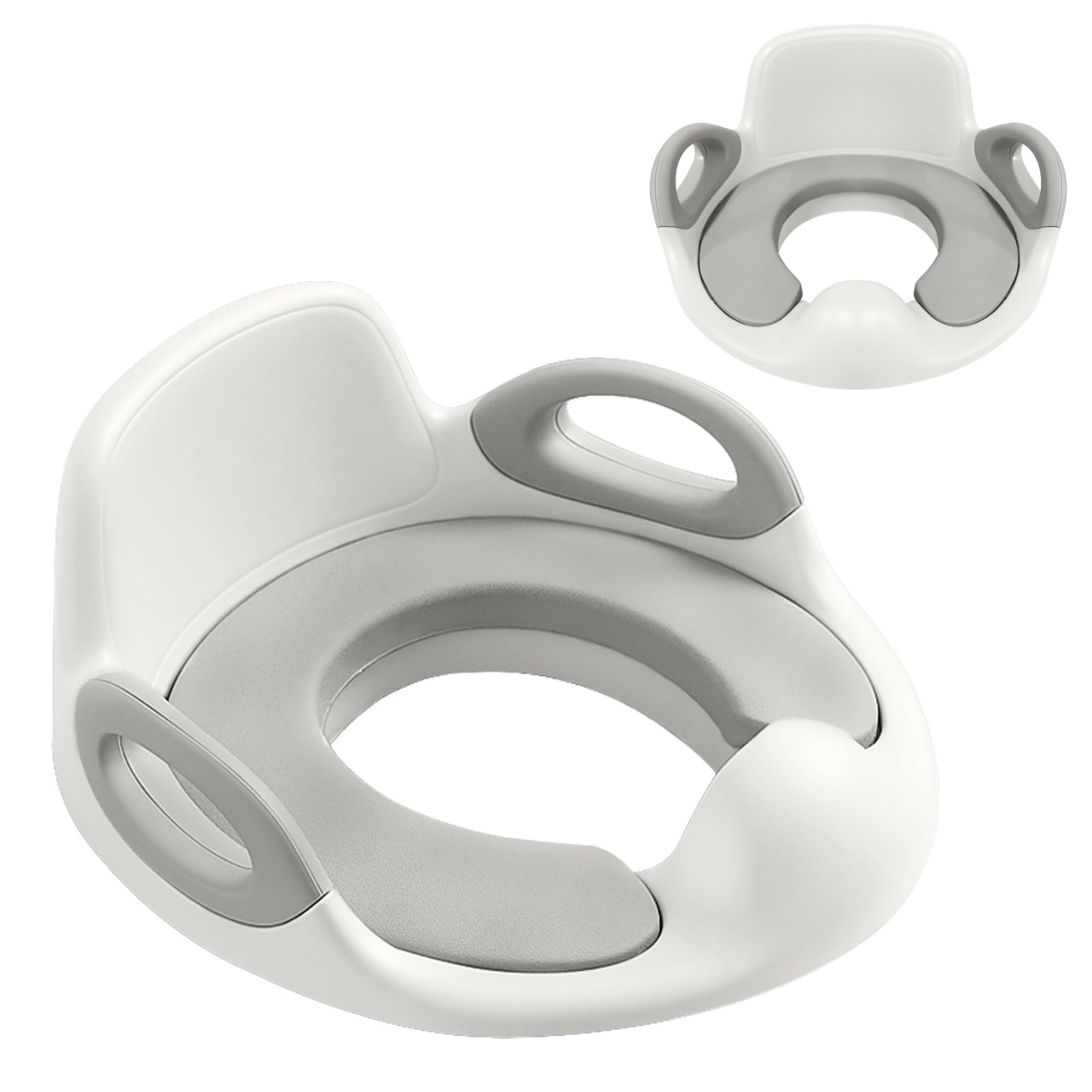 FIVMEN Siège de toilette pour enfant de 1 à 7 ans, avec rembourrage en polyuréthane et protection anti-éclaboussures, blanc
