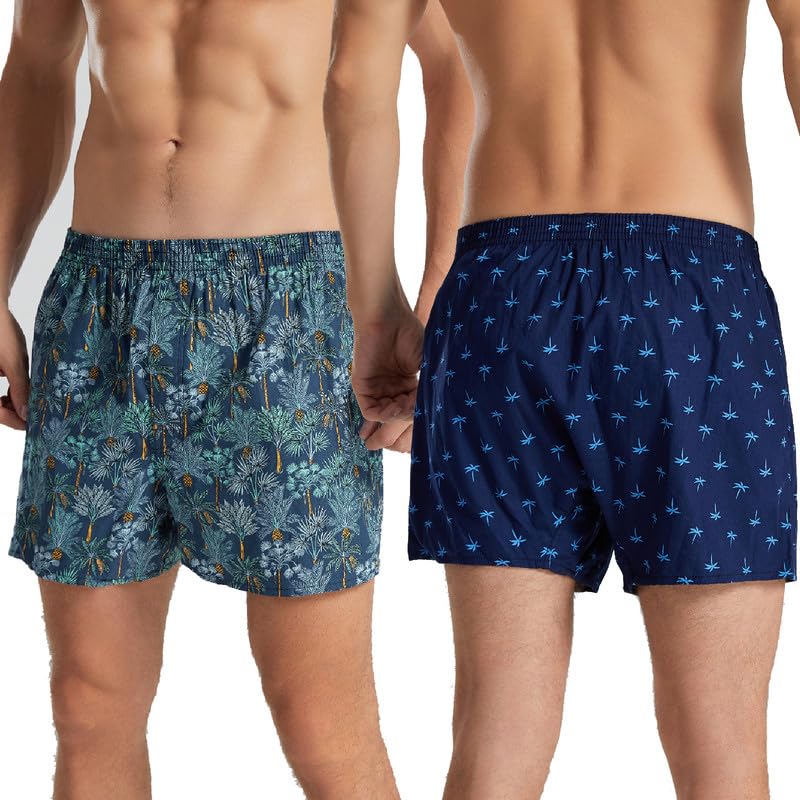 HiaLegion Boxer Uomo Americani Larghi Cotone Boxer con Apertura Traspirante Morbido Boxer Mutande Uomo Cotone