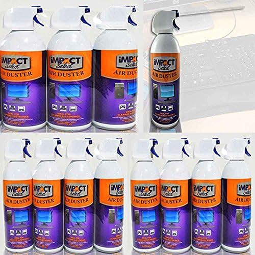 Impact Select Air Duster Compressed Air Keyboard Computer Cleaner Dust Off 10 oz Can with Straw