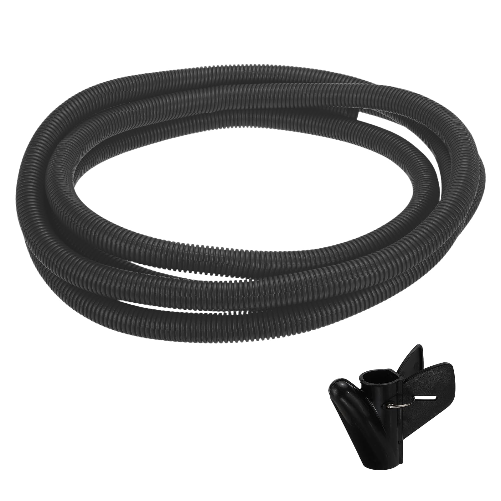 sourcing map Split Wire Loom Tubing 1"(23mm) ID 20FT(6m) with Installation Tool, Heat & Cold Resistant -40F to 257F Plastic Flexible Conduit Cord Protector for Electrical Wires Cable, Black — image 1