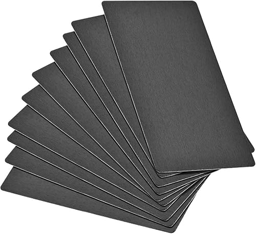 uxcell Tarjeta de metal en blanco 3.150x1.575x0.020 in Placa de aluminio anodizado para bricolaje Impresión láser Grabado Negro 15 Unidades