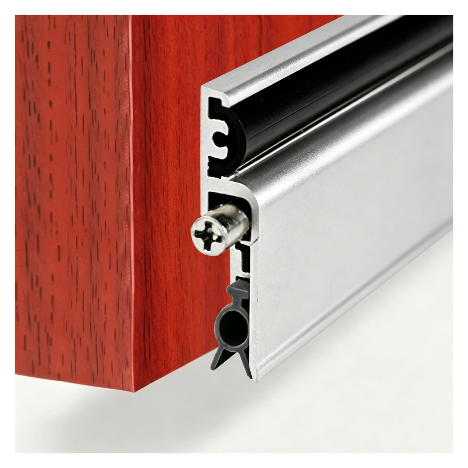 Hphdfs Silver Self-Rising Automatic Door Draft Stopper With Silicone Strip