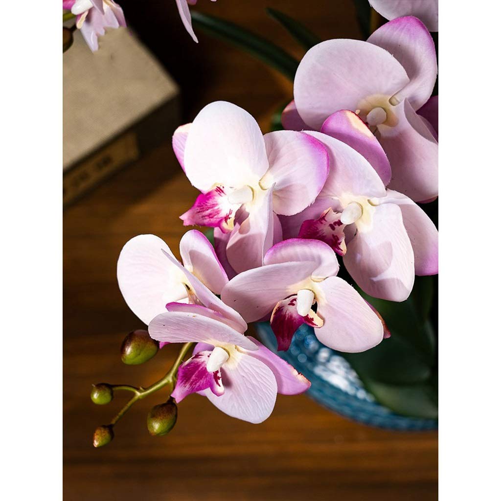 Sztuczny Kwiat Sztuczne Kwiaty Storczyków Phalaenopsis Sztuczne Kwiaty Storczyków Z Ceramicznym Wazonem Doniczkowym Sztuczny Motyl Zestaw Storczyków Dekoracja Wystrój Dom,White-A