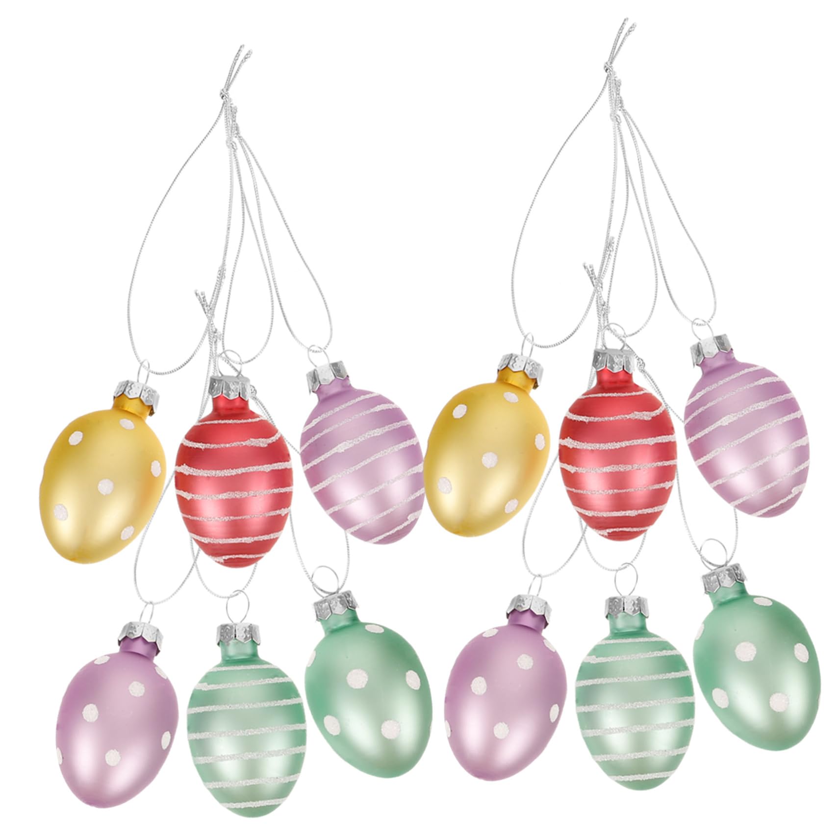 Amosfun 60pezzi Uova Di Pasqua Decorative Ornamenti Appesi Per Decorazioni Festive e Atmosfera Pasquale Elegante Per Casa e Giardino