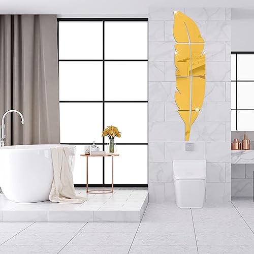 Miniatura 6 de CREATCABIN Adhesivo acrílico 3D para pared, diseño de plumas, autoadhesivas, removibles, ecológicas, para el hogar, cocina, dormitorio, sala de