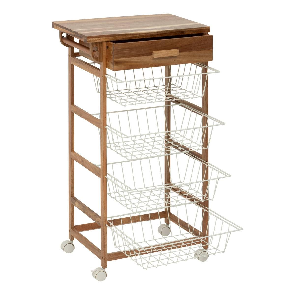 5five - aparador de acacia 50x34.5x88.8cm 4 niveles