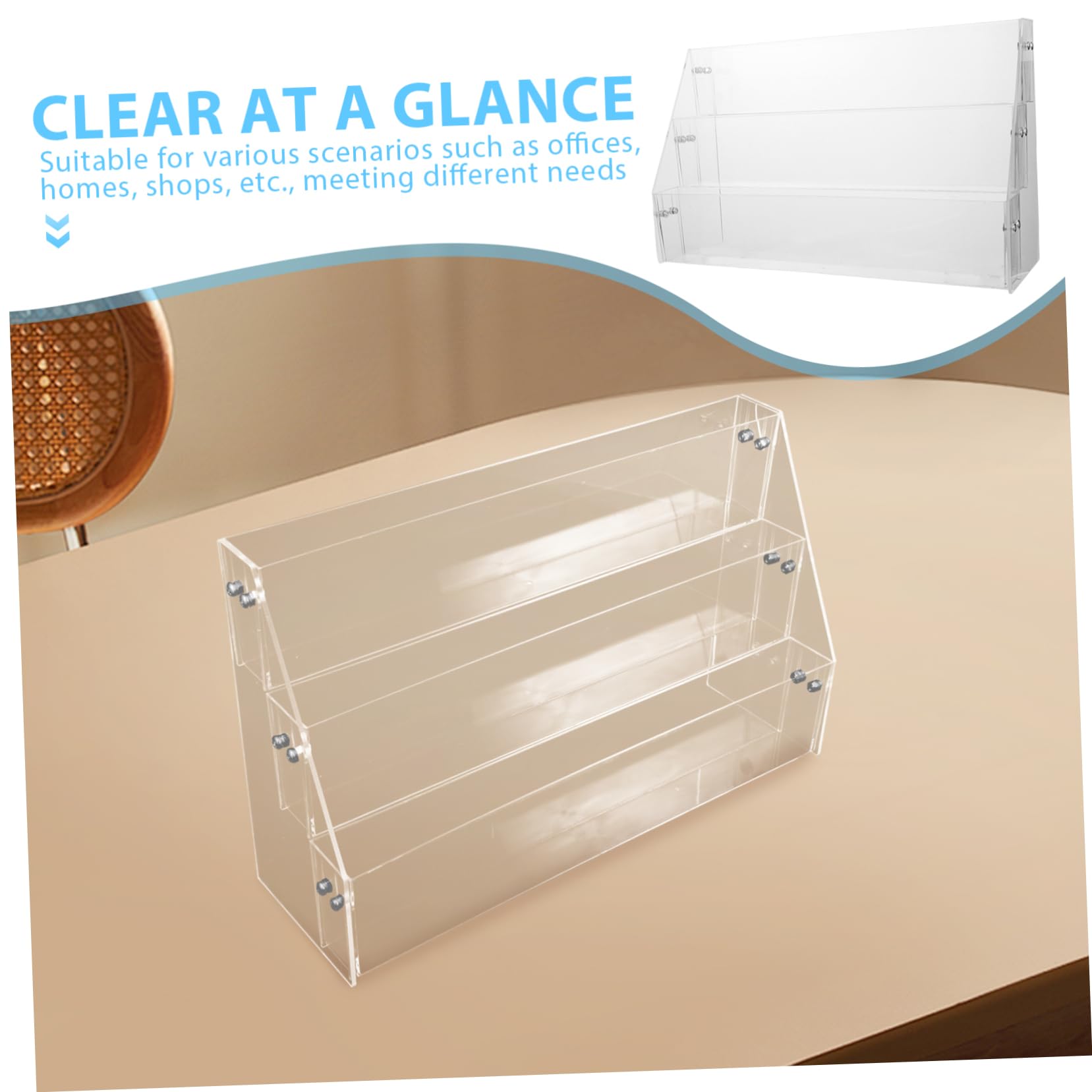 IMIKEYA Expositor de Pegatinas Transparente Soporte para Folletos Organizador de Pegatinas para Oficina y Hogar Expositor de Sobremesa