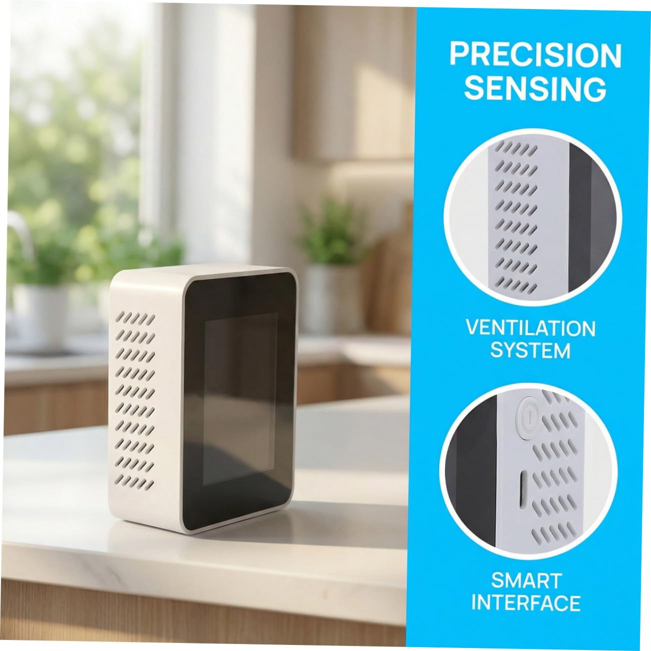 TEHAUX 1Set Air Quality Monitor Detector Gas Analyzer with Humidity Measurement for Home Greenhouse and Warehouse Use Easy to Carry Screen Display