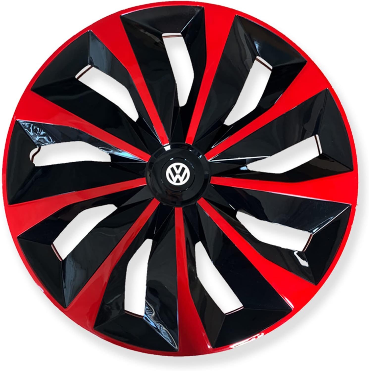 Luvehandicraft 15 inch Hubcaps Universal Black/Red Wheel