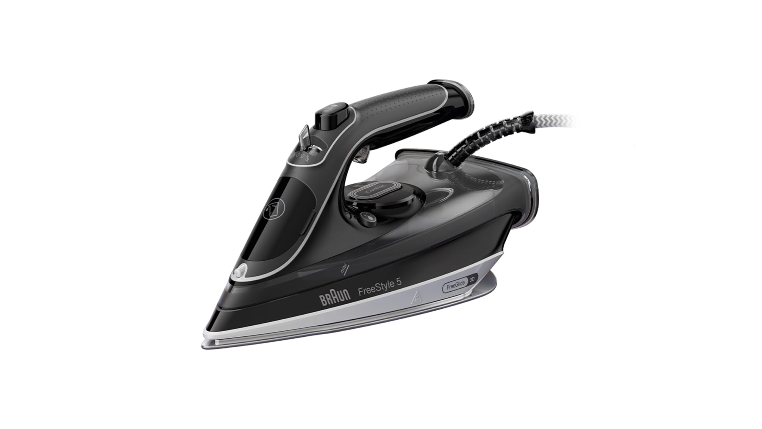 Braun FreeStyle 5 Dampfbügeleisen SI 5188 BK – Bügeleisen mit FreeGlide 3D Bügelsohle, Vertikaldampf, 2800 Watt, Dampfstoß 220 g/min, 330 ml Wassertank, schwarz