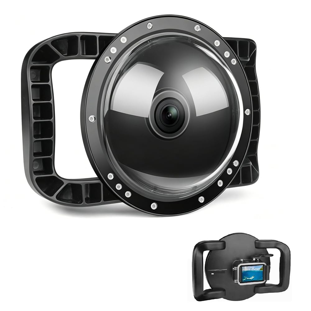 Doppia maniglia stabilizzatore Grip Dome Port per DJI OSMO Action 4/5 Pro/6 fotocamera, porta cupola subacquea, funzionamento conveniente, impermeabile fino a 30 m