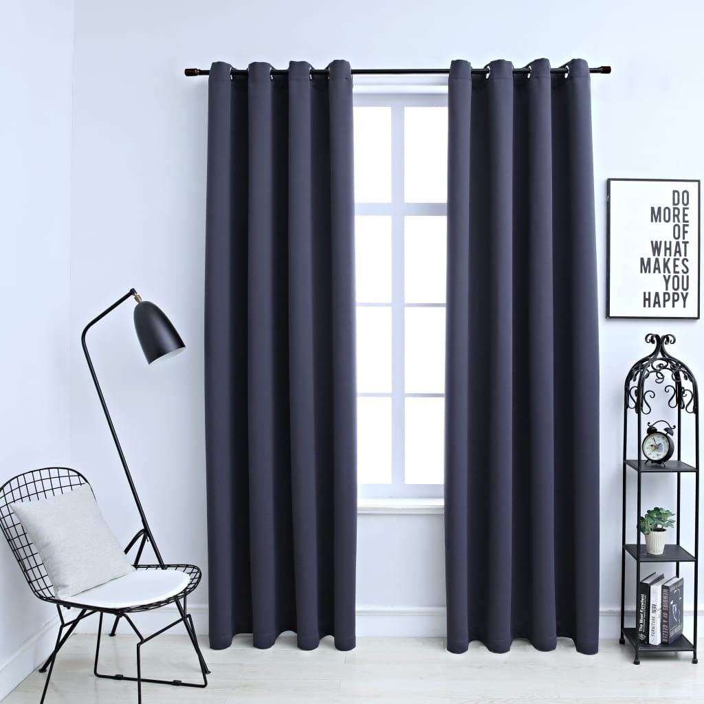 Verdunkelungsvorhang Aus Velours – 270x140 Cm, Blickdicht Mit Ösen, Schwarz, Für Fenster Und Balkontüren