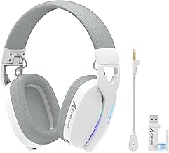 Attack Shark L90 Ultralight RGB Wireless Gaming Headset with Plug-in Microphone,Bluetooth 5.3 & 2.4G Wireless & Wired Headphone, 7.1 Surround Sound for Xbox One Series, PS4,PS5 & PC (White)